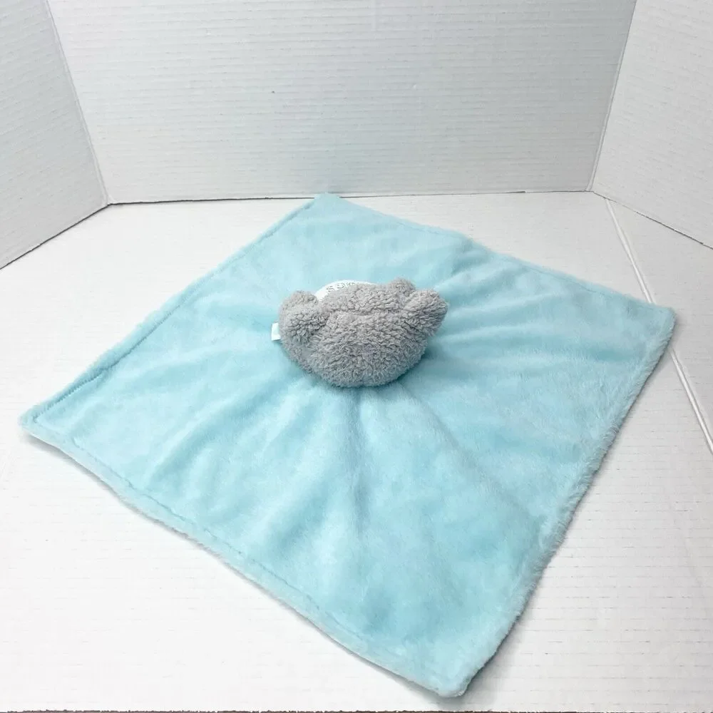 Build a Bear Workshop Teddy Bear Rattle Plush Lovey Security Blanket Blue Gray - Picture 6 of 7